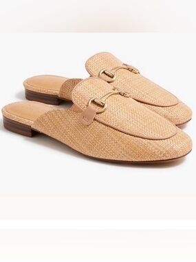 Woven slip on mules